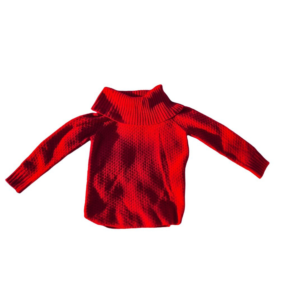 NWT Khaki & Co Red Cowl Neck Sweater Textured Knit Romantic Cabincore Petite M